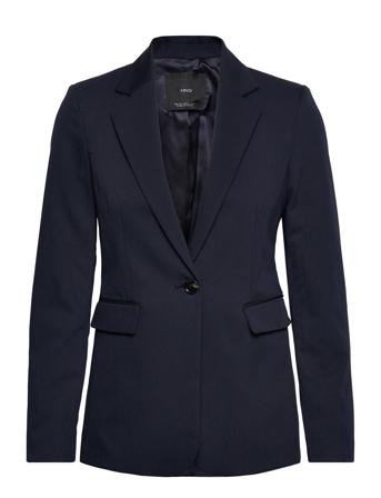 Fitted Suit Jacket Blazers Single Breasted Blazers Navy Mango