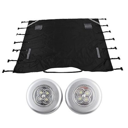 Husvagnsfrontöverdrag, Universellt Vattentätt Frontöverdrag med 2 LED-lampor för Husbil, Husvagn, Trailer-Yvan