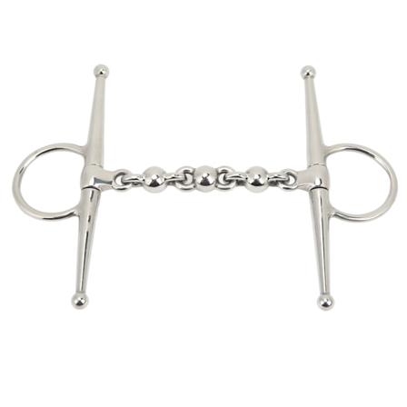 135mm rustfrit stål hestebid hestebid ridning fuld kindbakke snaffle bid med kuglekæde