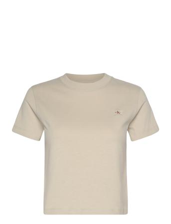 Woven Label Peached Baby Tee Beige Calvin Klein Jeans