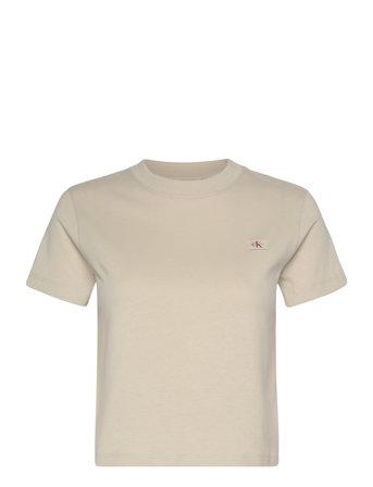 Woven Label Peached Baby Tee Beige Calvin Klein Jeans
