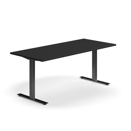 Desk QBUS, straight, 1800x800 mm, T-frame, black frame, black
