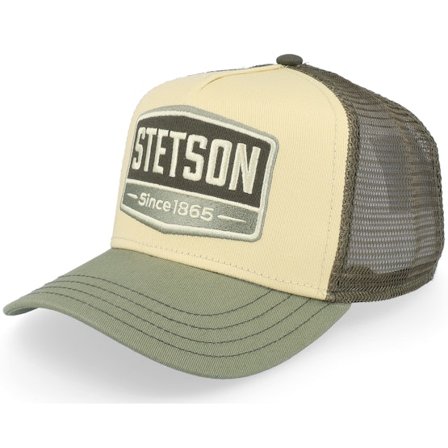 Stetson - Beige trucker Casquette - Kids Gasoline Beige/Green Trucker @ Hatstore
