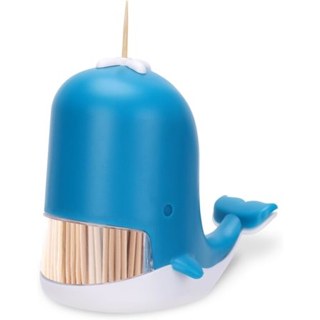 1 STK Søt Hval Tannpirkerholder, Nyhet Morsom Hval Tannpirkerdispenser, Dekorativ Tannpirkerholder i Plast for Enkel Tilgang Under Måltider eller 