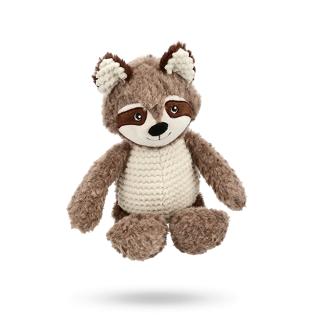 Dogman CozyRaccoon Grå - Mjuk hundleksak med pip - Hundleksaker