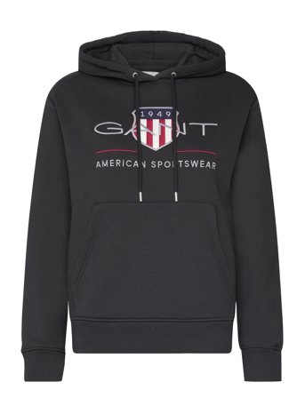 GANT Archive Shield Hoodie - Black - M