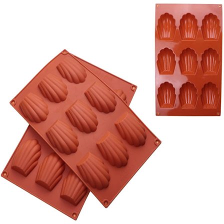 2 stk. Madeleine-form Silikone Madeleine-kageform 9 hulrum Madeleine-form Nonstick-bageforme til fremstilling af småkager, kage, slik