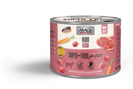Mac's Super Food for Cats Storfe 6x200g - Våtfôr