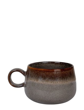 House Nordic Hilde - Mug, Ceramic, Grey/Brown, Ø10X7,5 Cm, Set Of 4 - Brown - 35 CL