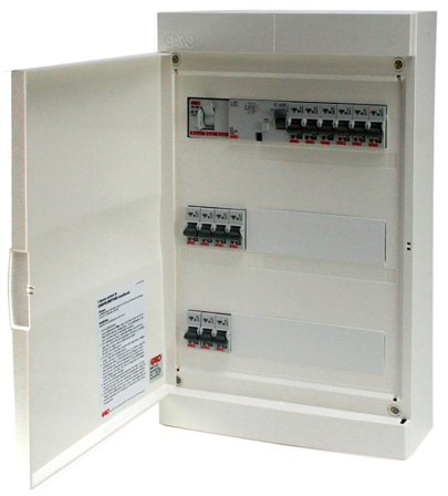 Garo NUP 339 Sentralapparat Ferdigkoblet, IP31 3 x 39 moduler, Elfordeling & strømforsyning