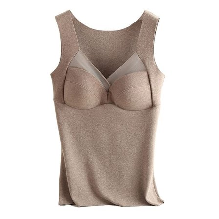 Ærmeløse termiske skjorter til kvinder i BH V-hals vest undertøj Kvinder varm vest med pude - Grå