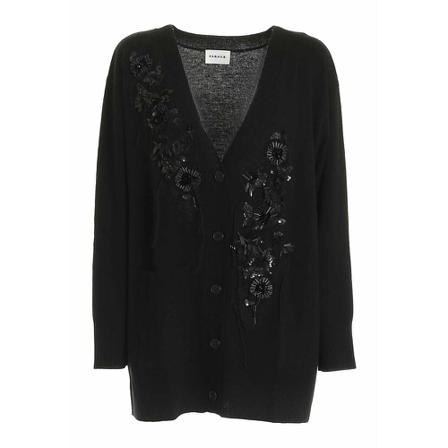 P.a.r.o.s.h., Cardigan with applications Czarny, Kobieta, Rozmiar: M