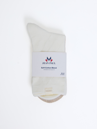 Jean Paul - Luna 2 pk sokker - Dame - Hvit - Undertøy - 36-38