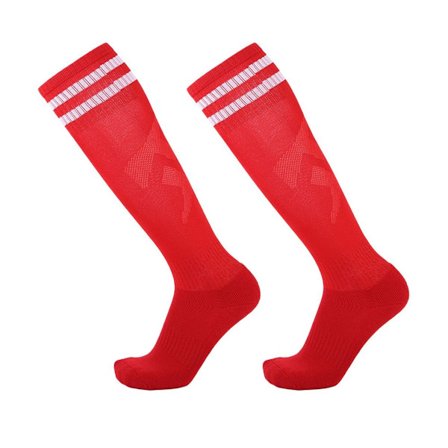 Ylipolven jalkapallosukat harjoitussukat paksulla pohjalla punainen KLB