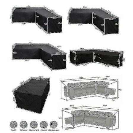 13 Storlek L Form Allroundskydd Vattentätt Rottinghörn Möbelskydd Trädgård Uteplats Utomhus Soffskydd Dammtätt