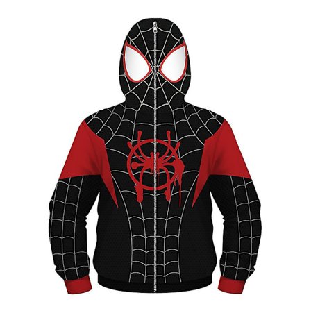 Barn Pojke Spider-man Hoodies Huvtröja Dragkedja Jacka Topp Ytterkläder Fans Present Black Mil