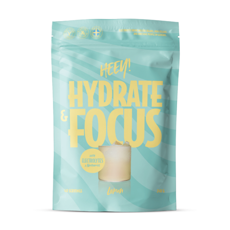 Heey! Hydrate & Focus Elektrolytter + Lions Mane, Lemon, 240 g