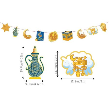 EID Mubarak Flaggdragningsdekoration för Ramadan 5 5