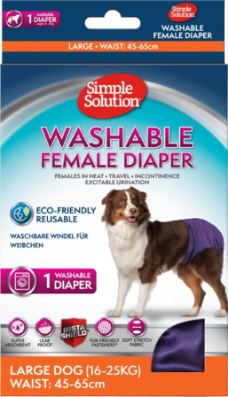 Simple Solution - Vaskbar bleie for tisper, L, Midje 45-65 cm - Hund - Hundepleie & kosttilskudd - Tispetruser - ZOO.no