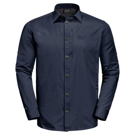 Jack Wolfskin Men's Lakeside Roll-up Shirt (2021) Men long-sleeved shirts Blue M