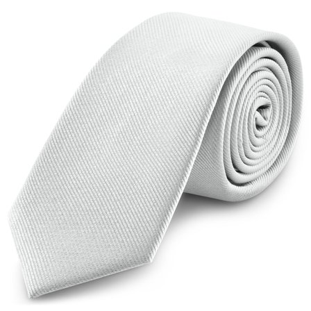 Corbata de grogrén plateada de 8 cm para hombres - Corbatas lisas