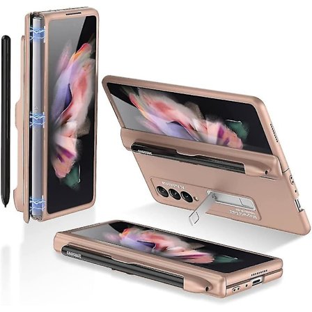 Hengselbeskyttelse Støttefod Etui Kompatibel Samsung Galaxy Z Fold 4 Med S Pen-spor og Innebygd Skjermbeskytter