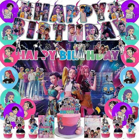 K-Pop Demonjegere Komplett Festdekorasjonssett med Bannere og Ballonger