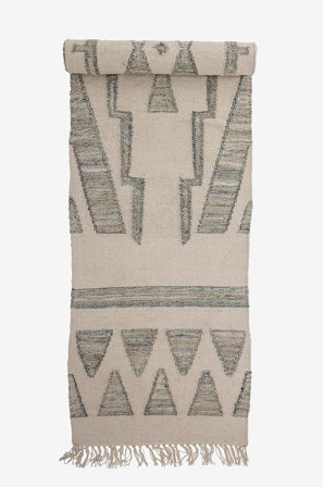 Bloomingville - Gulvtæppe Delara - Grøn - Bomulds- & kludetæpper - 60X240 - Fra Homeroom