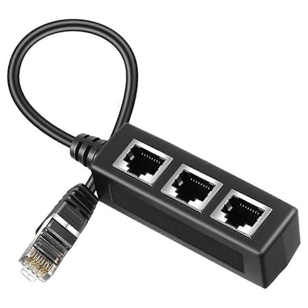 RJ45 Ethernet-delareadapter, Ethernet-delare 1 till 3, för hem, kontor, skola nätverksutbyggnad