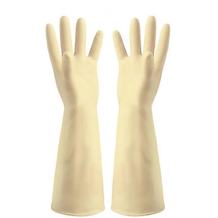 Gummi Rengjøringshansker Gule Husholdnings Gjenbrukbare Oppvaskhansker