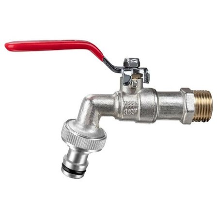 Hane, premium hane 1/2 tomme lavet af messing, rust- og frostsikker, med gratis slangetilslutning, hjem eller industri (rød)