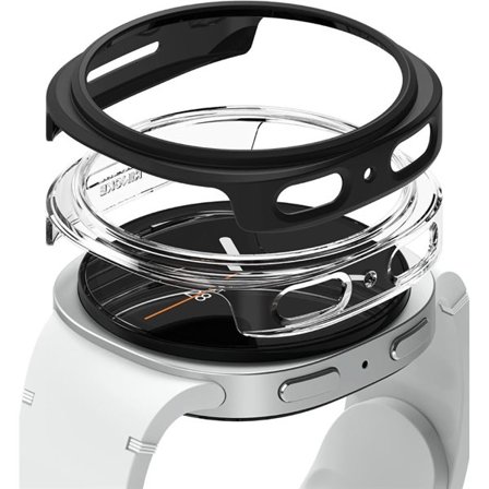 Ringke Slim 2-pack Kotelo Samsung Galaxy Watch 8 40mm - Läpinäkyvä-Matti musta
