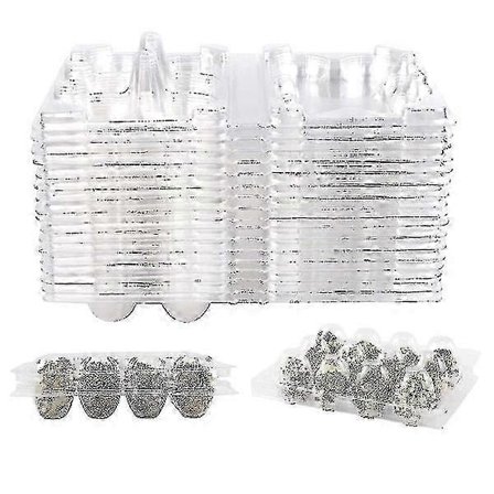 100 st 12 Fack Vakteläggkartong Återanvändbar Vakteläggskartong Ägg Stor Låda Transparent Kyl Stor Låda Miniägg