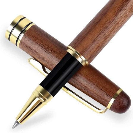 Luksus kuglepen i valnøddetræ - Flot gave - Kontorartikler KLB