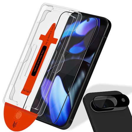 1-PACK Google Pixel 9 Näytönsuoja & 1-Pack linssinsuoja - Karkaistu Lasi | [Automaattinen Asennus] - Kuplaton