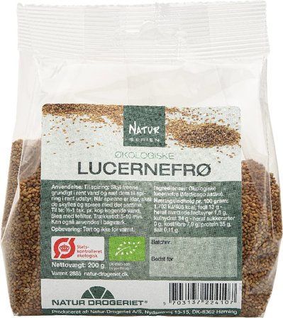 Natur Drogeriet Lucernefrø Ø 200 g, Helse & Madvarer, Madvarer, Øvrige Fødevarer