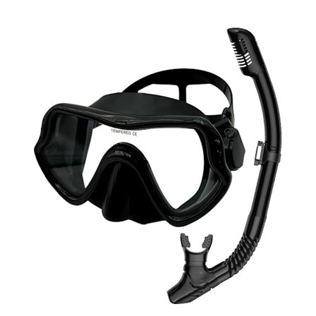 Anti-im Dykmask, Svart Torr Snorkelset