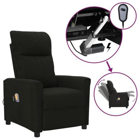 Vidaxl Elektrisk Massagefåtölj Svart Tyg Svart