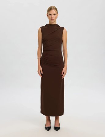 Selected Slfmoa Sl Ankle Dress Ex - Brown - S