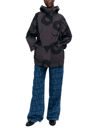 Marimekko Musteet Unikko Jackor Dam Svart XL