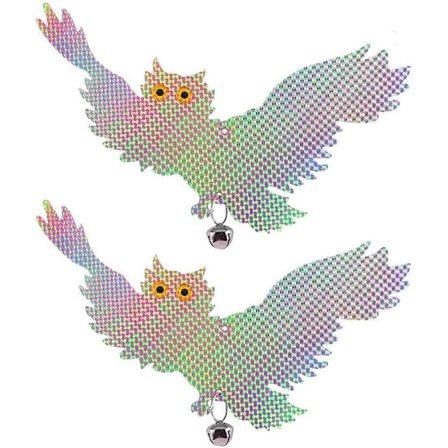 Fugleskræmmer - Reflekterende hængende ugle - Spætte skadedyrsafvisende middel - Skræm og skræm duer, måger, skadedyr for at beskytte blomster og