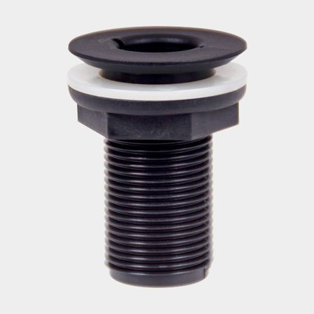 Geschroefde dekdoorvoer TruDesign Skin Fittings Recessed, composiet, verzonken, 70 mm, G 1 1/2" (BSP), zwart