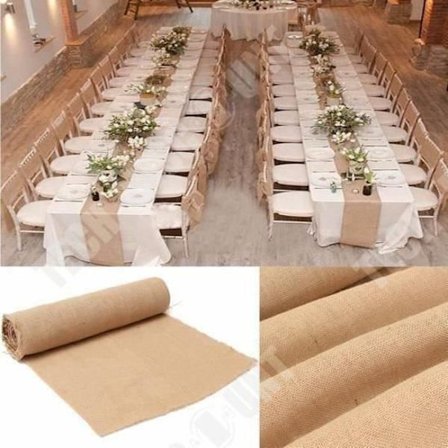 Bordduk - TD - Rustik - Naturlig lin - Brun - Ideal för utomhusevenemang