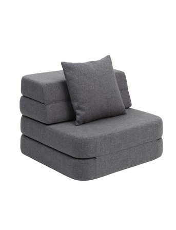 By KlipKlap | Kk 3 Fold Sofa Single Soft - Blue Grey W. Grey | ONE SIZE