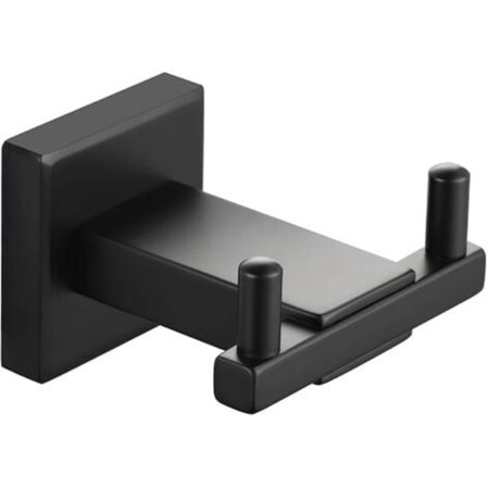 Svart handdukshängare badrum skruv-på väggklädhängare rostfritt stål för kök