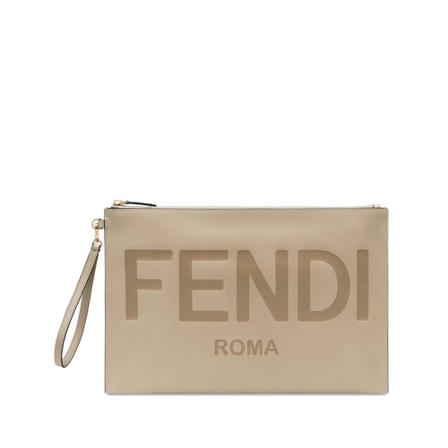 Fendi, Clutches Szary, Kobieta, Rozmiar: ONE Size
