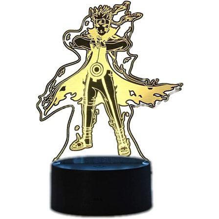 Anime Uzumaki Naruto nattlampor, tecknade 3D Illusion Night