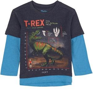 Hatley T-Rex Fooler Graphic T-shirt Solstice Melange 7 Years - Tops - 7 years - Blue - Junge