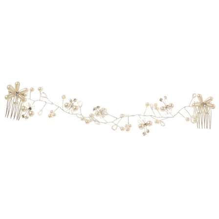 Hårbånd til kvinder, bryllupsdiadem, perle, hvid