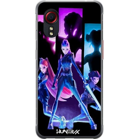 Yhteensopiva Puhelinkuori Samsung Samsung Galaxy Xcover 5 Tulevaisuutta ennustava tyttöryhmän kuva, jossa on neonvaloja ja voimakkaita värejä sci-